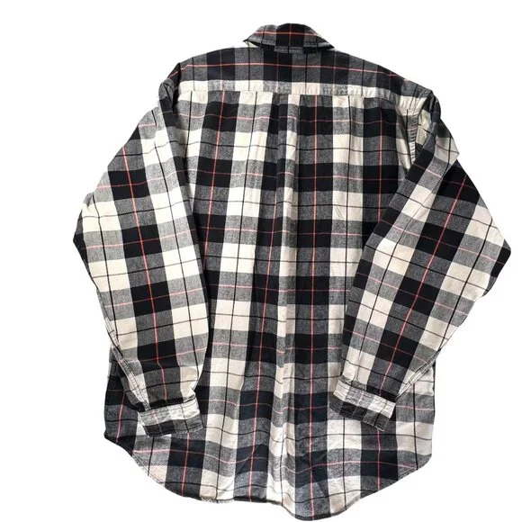 Ralph Lauren Polo Jeans Co XL Plaid Button-Up Shirt XL Long Sleeve Black Orange - Picture 3 of 12